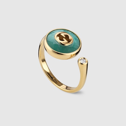 Anillo Gucci Interlocking de 18 quilates