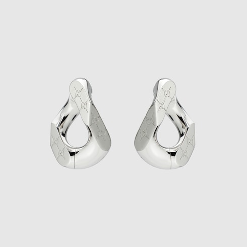 Grandes boucles d’oreilles gravées Gucci Signature