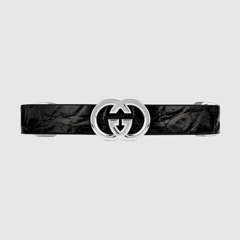 Bracelet Gucci Interlocking en crocodile
