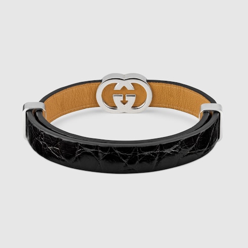 Bracelet Gucci Interlocking en crocodile