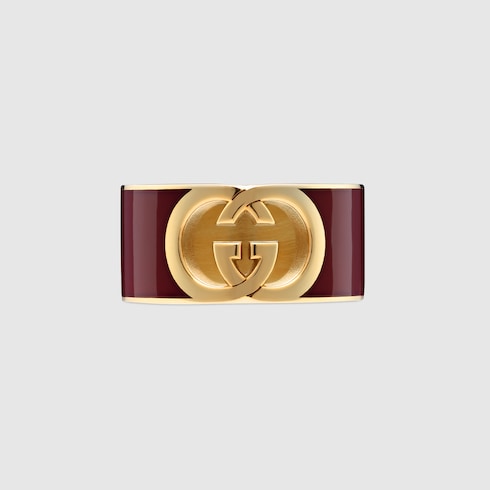 Gucci Interlocking enamel ring