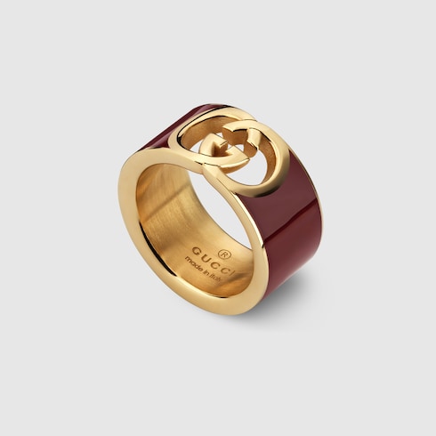 Gucci Interlocking enamel ring