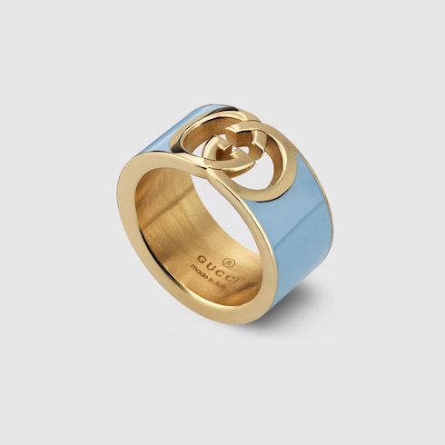 Gucci Interlocking enamel ring