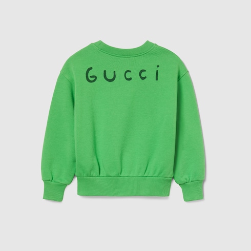 Children's printed cotton sweatshirt in green | GUCCI® US