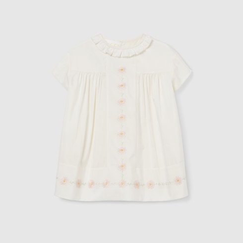 Robe pour bébé en coton de soie brodé