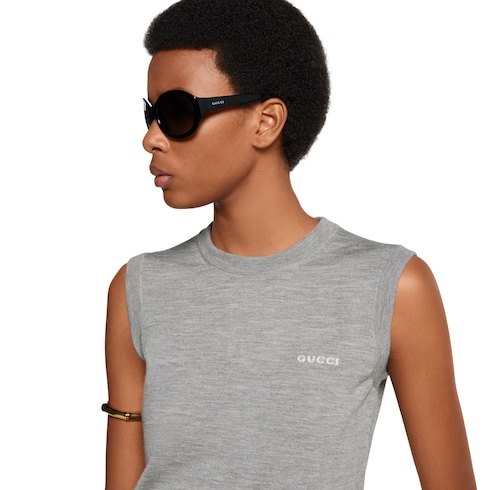 Maglia senza maniche in cashmere e seta