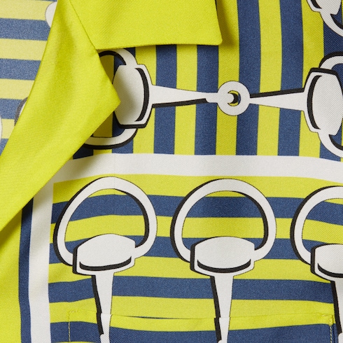 Bowling-Shirt aus Seidentwill mit Print