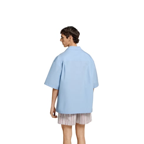 Cotton poplin shirt with embroidery