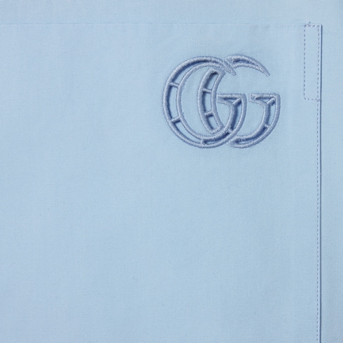Cotton poplin shirt with embroidery