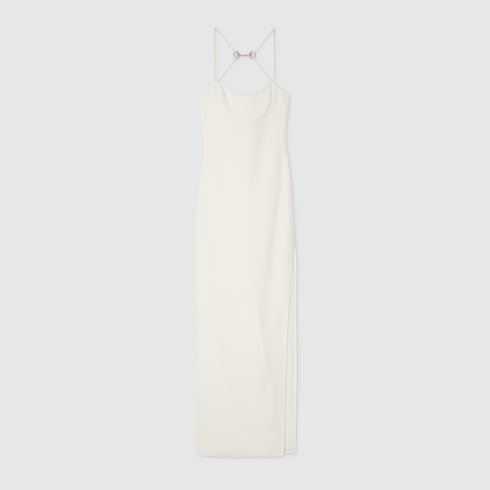 Long silk dress with crystal Horsebit
