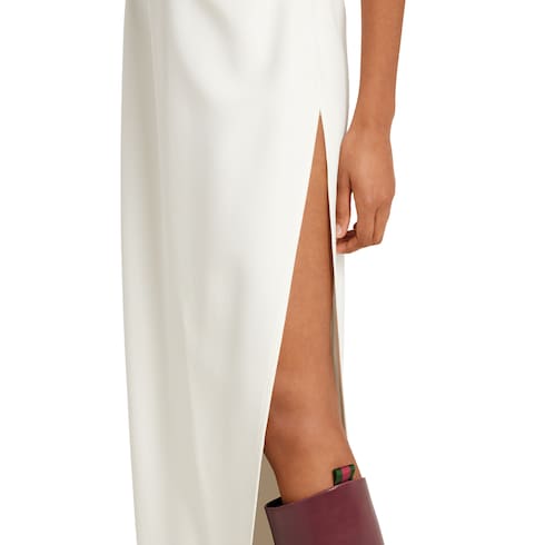 Robe longue en soie avec détail Mors en cristaux