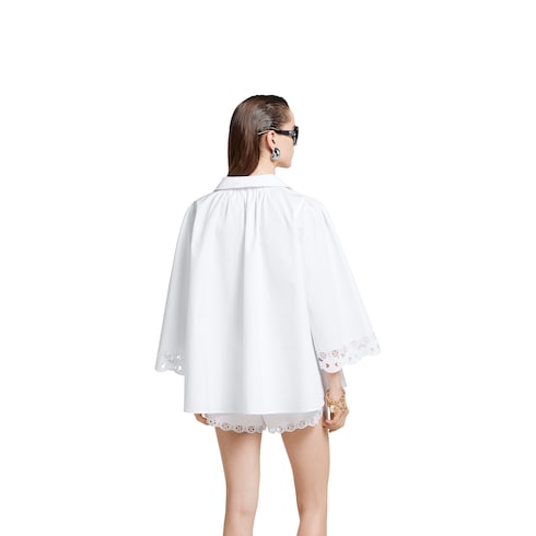 Chemise en popeline de coton avec broderie