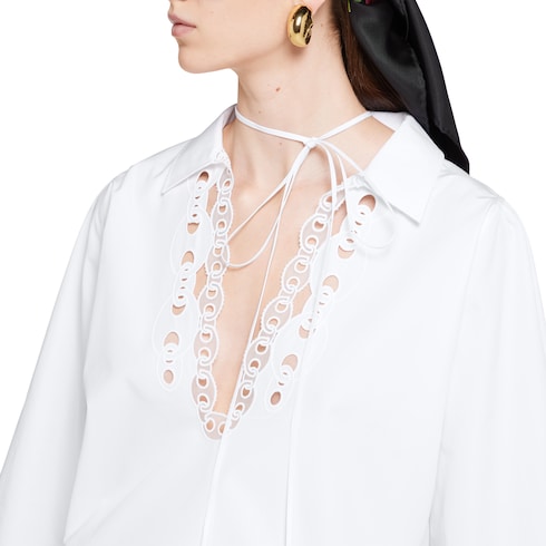 Chemise en popeline de coton avec broderie