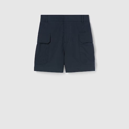 Shorts in tessuto di cotone con ricamo