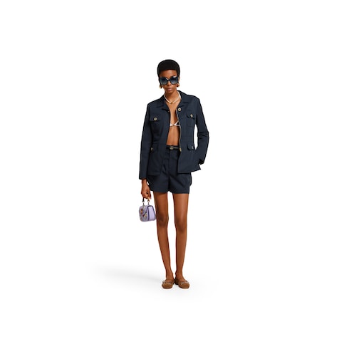 Shorts in tessuto di cotone con ricamo