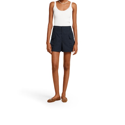 Shorts in tessuto di cotone con ricamo