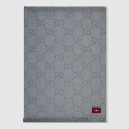 Manta de jacquard de seda y lana con GG