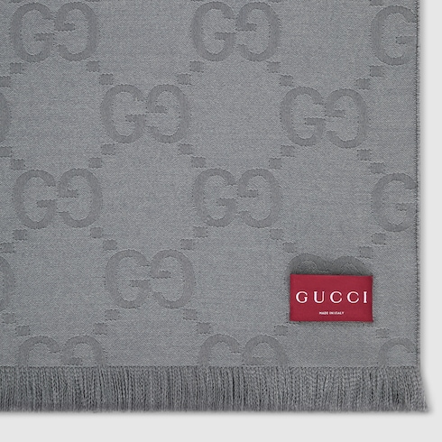 GG wool silk jacquard blanket