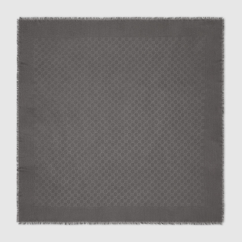 Scialle in lana e seta GG jacquard