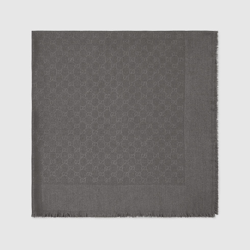 Scialle in lana e seta GG jacquard