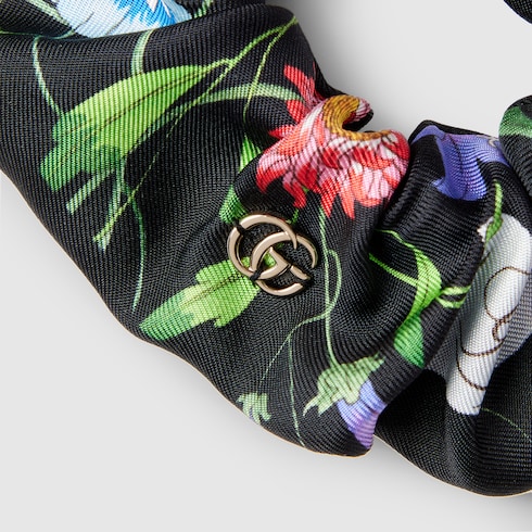 Chouchou en twill de soie à imprimé