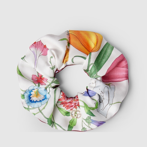 Chouchou en twill de soie à imprimé