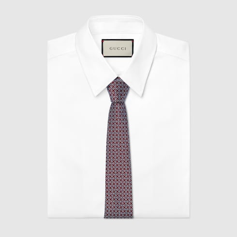 Horsebit silk jacquard tie