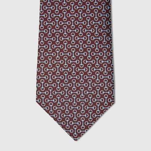 Horsebit silk jacquard tie