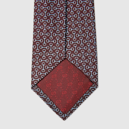 Horsebit silk jacquard tie