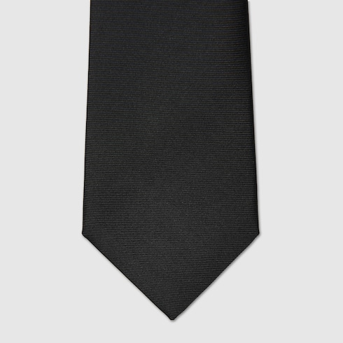 Silk jacquard tie with embroidery