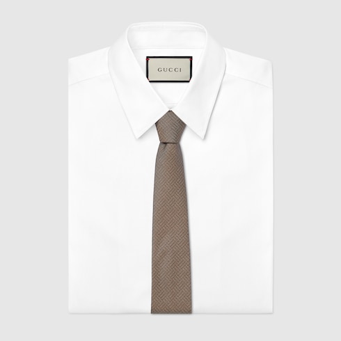 Cravatta in jacquard di seta Gucci
