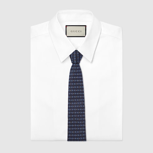 Cravate en jacquard de soie à motif Mors