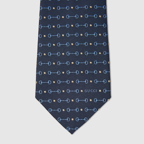 Horsebit silk jacquard tie