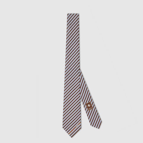 Cravatta in seta jacquard a righe