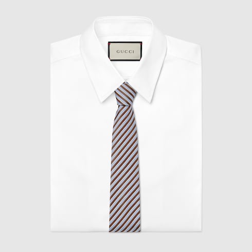 Cravatta in seta jacquard a righe