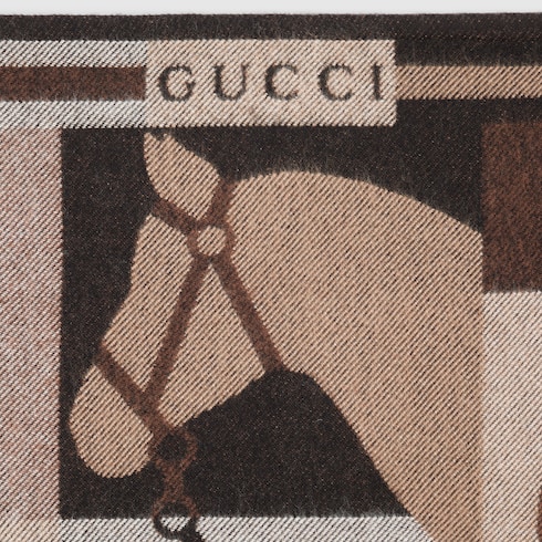 Wool and cashmere jacquard blanket
