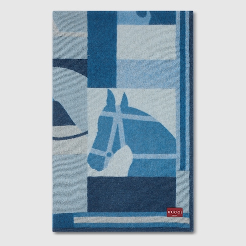 Couverture en jacquard de cachemire et laine