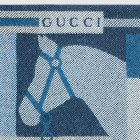 Wool and cashmere jacquard blanket