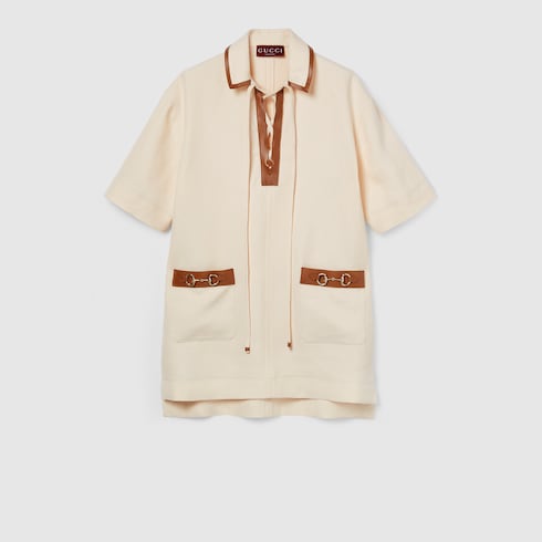 Linen canvas dress with Horsebit