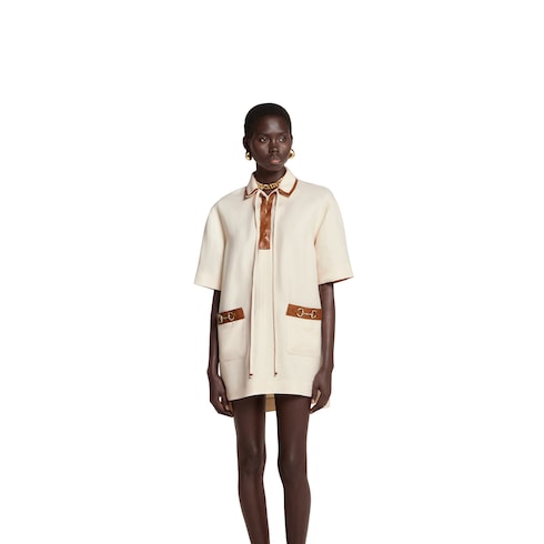 Linen canvas dress with Horsebit