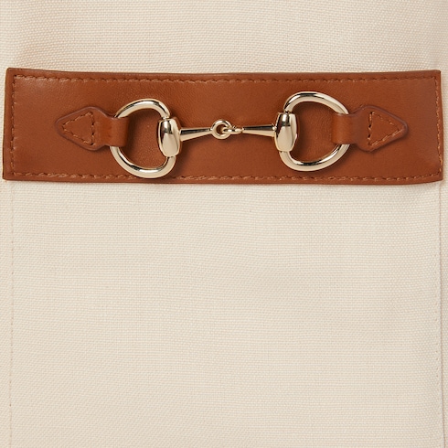 Vestido de lona y lino con Horsebit