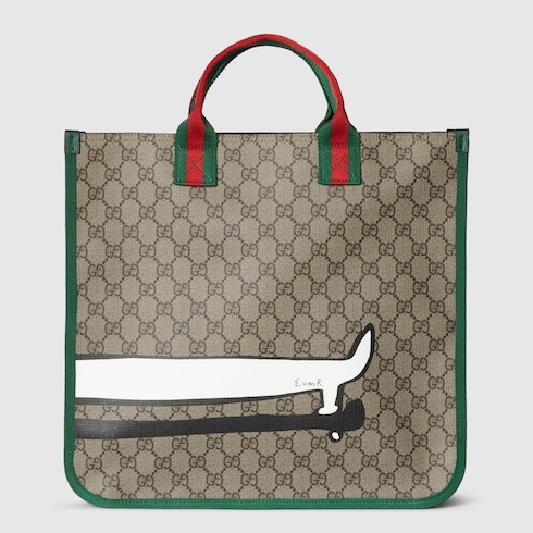 Children's printed GG tote bag