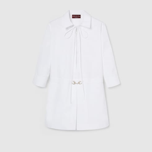 Robe chemise en popeline de coton avec détail Mors