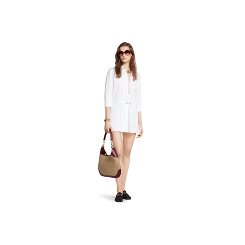 Robe chemise en popeline de coton avec détail Mors