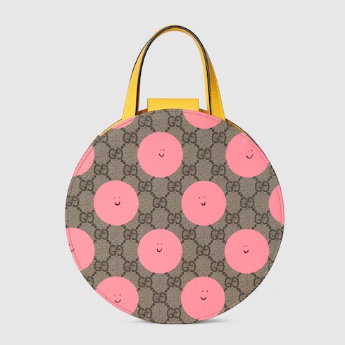 Children's printed GG top handle bag