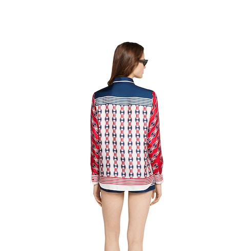 Bluse aus Seidentwill mit Print