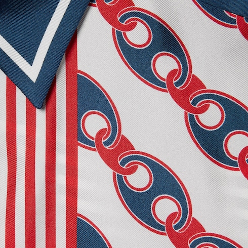 Camisa de sarga de seda con estampado