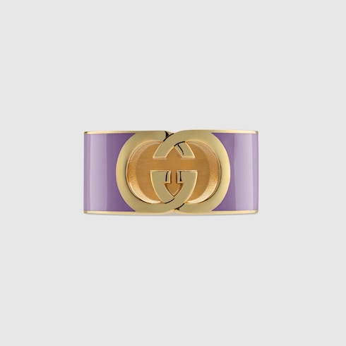 Gucci Interlocking enamel ring
