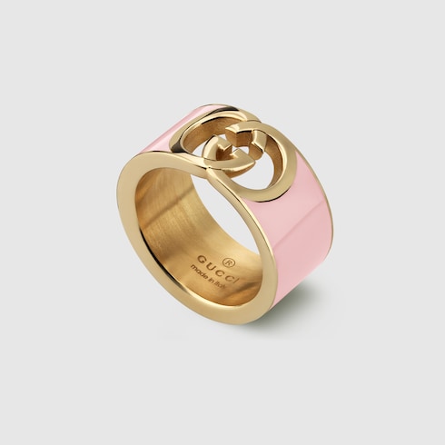 Gucci Interlocking enamel ring
