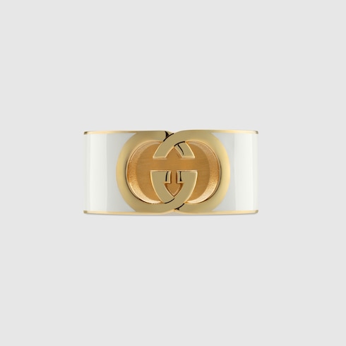 Gucci Interlocking enamel ring